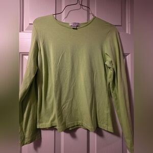 Petite Sophisticate Lime Green Stretch Top